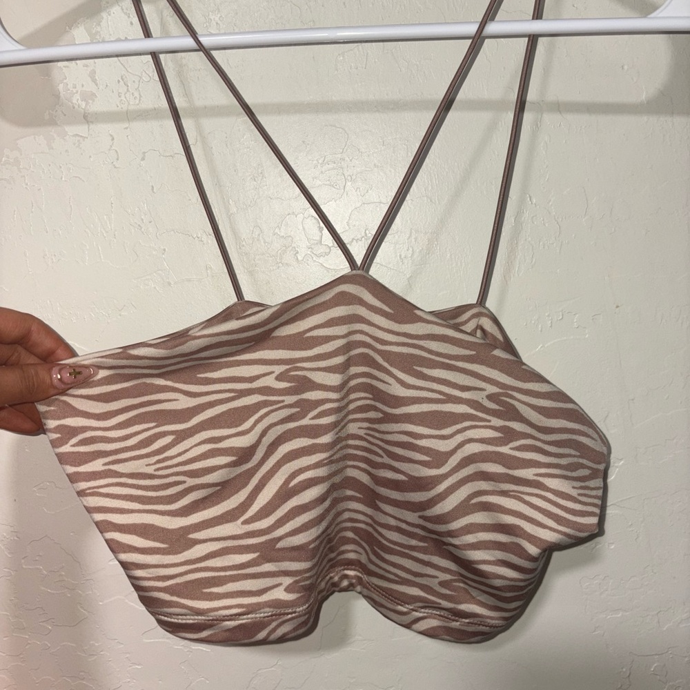 Forever 21 Brown and Tan Sleeveless Crop Tank Top